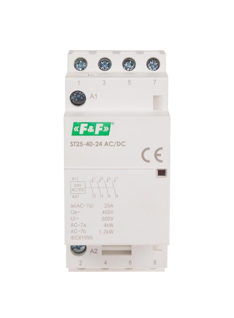 Stycznik modułowy montaż na szynie styki 4Z 25A 24V DC ST25-40-24ACDC F&F