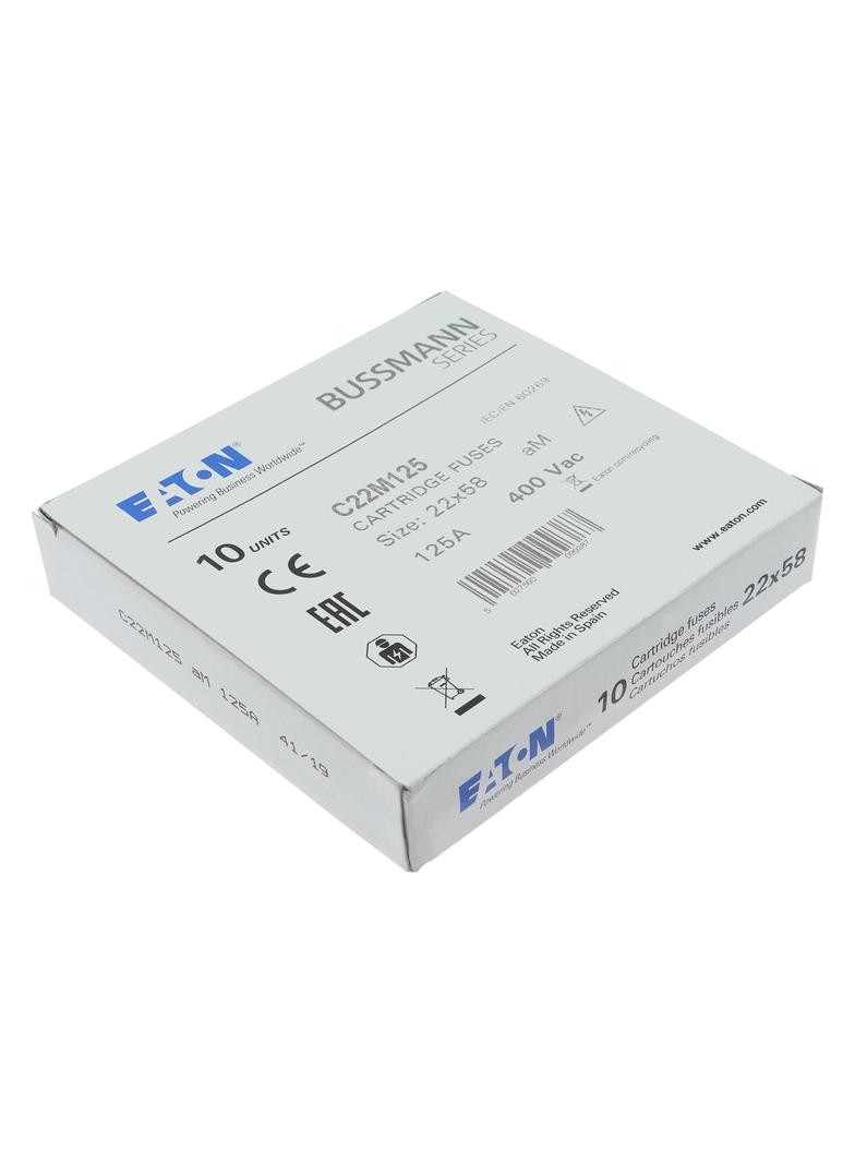 CYLINDRICAL FUSE 22 x 58 125A AM 400V AC Wkładka cylindryczna 22 x 58mm 125A AM 400V AC C22M125 EATO