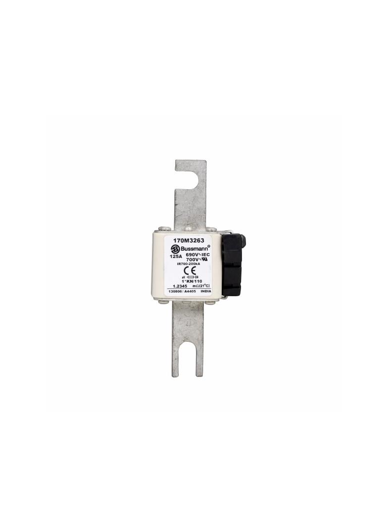 125A 690V 1*KN/110 aR INDICATOR FUSE Wkładka szybka 125A AC 690V compact DIN 1 45x58x134 m 170M3263