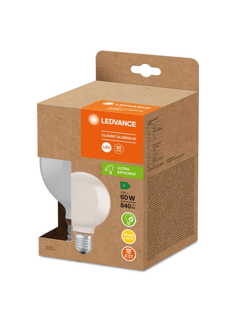 Lampa LED GLOBE energooszczędna plastik 4W 830 E27