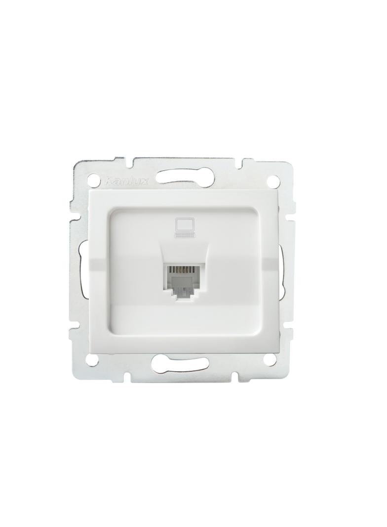 LOGI Gniazdo komputerowe pojedyncze (RJ45Cat 5e Jack) Biały 021390002 25108 KANLUX