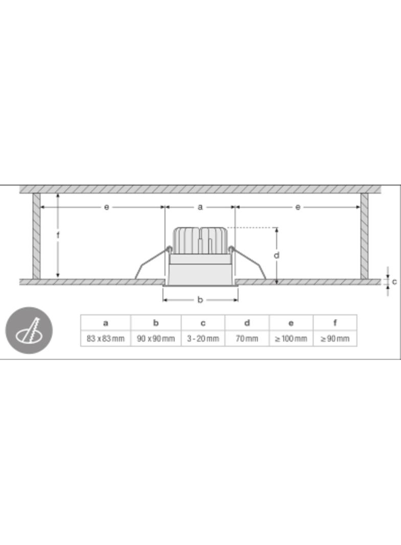 Oprawa SPOT SQUARE DARKLIGHT ADJUST 8W 3000K FL WT