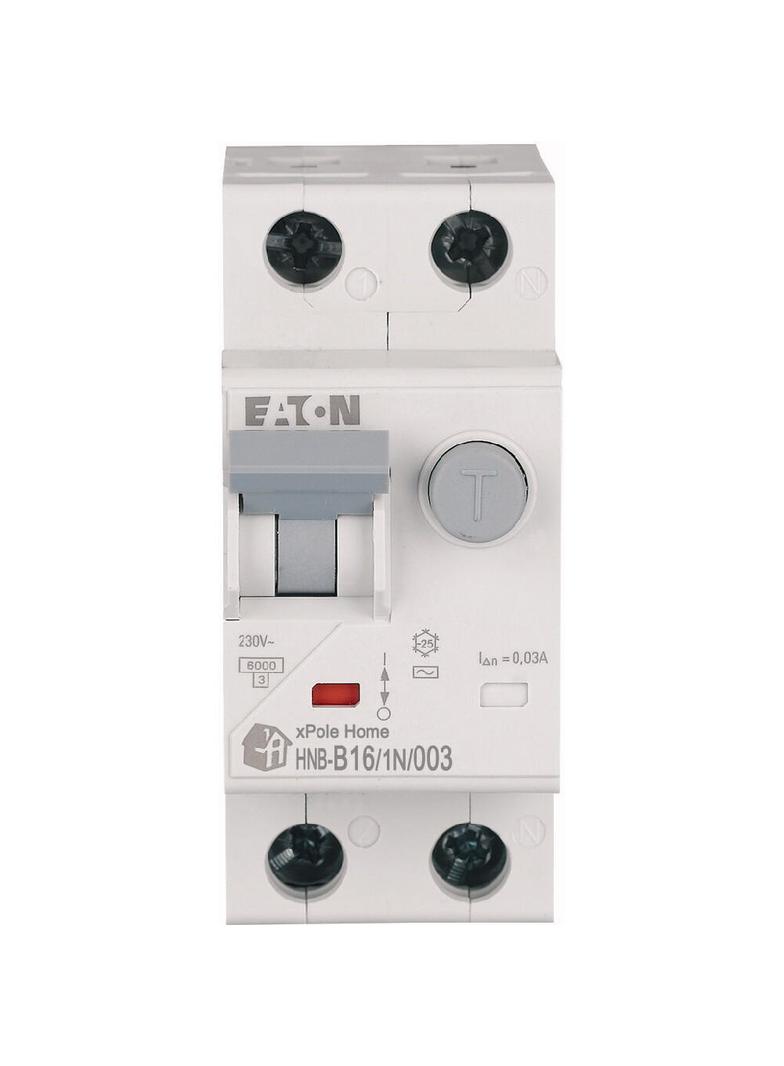HNB-B16/1N/003 Wyłącznik różnicowonadprądowy 6kA B16A 1P+N 30mA typ AC 195121 EATON