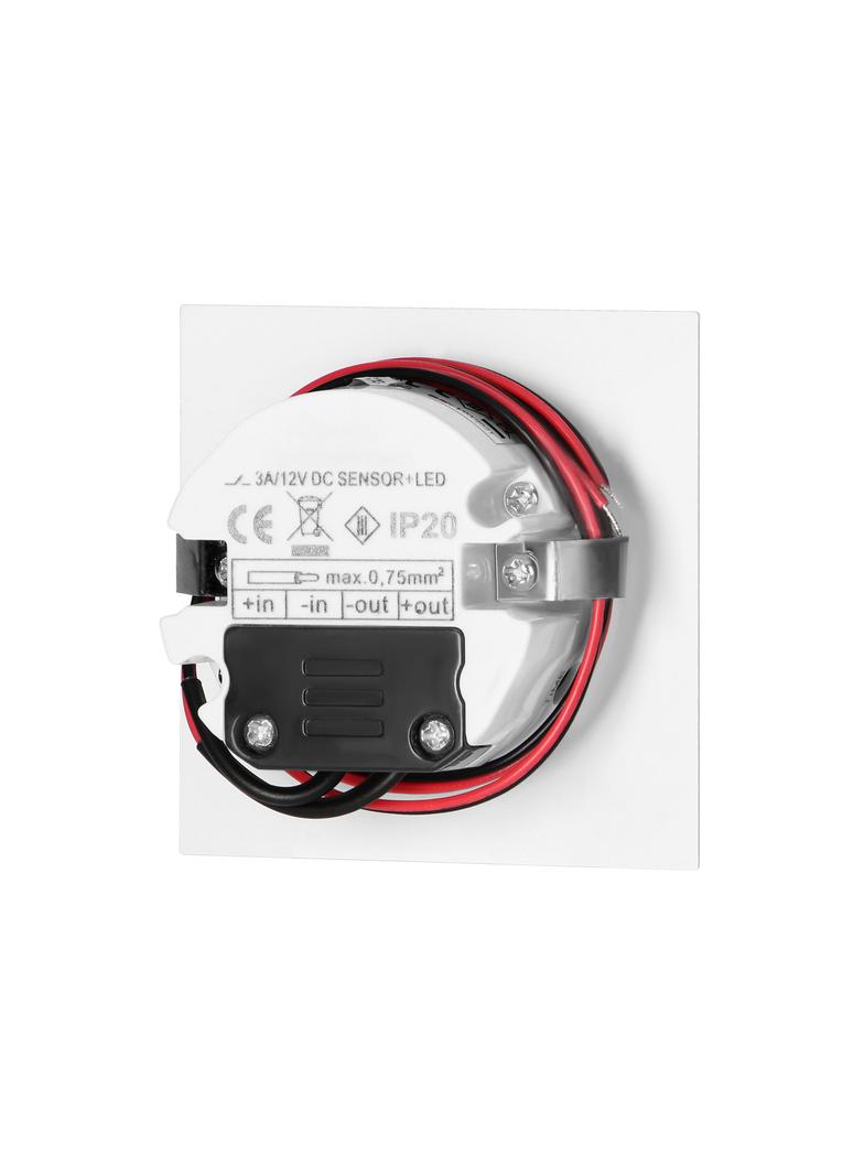 DRACO LED NEW 1,5W oprawa schodowa podtynkowa 12VDC 30lm 4000K biała czujnik ruchu i zmierzchu AD-OS