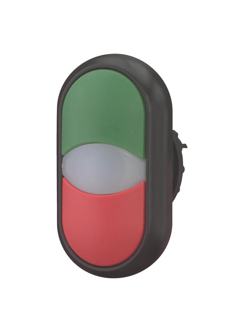 M22S-DDL-GR Napęd przycisku podwójny zielony/czerwony z podświetleniem z samopowrotem 216699 EATON