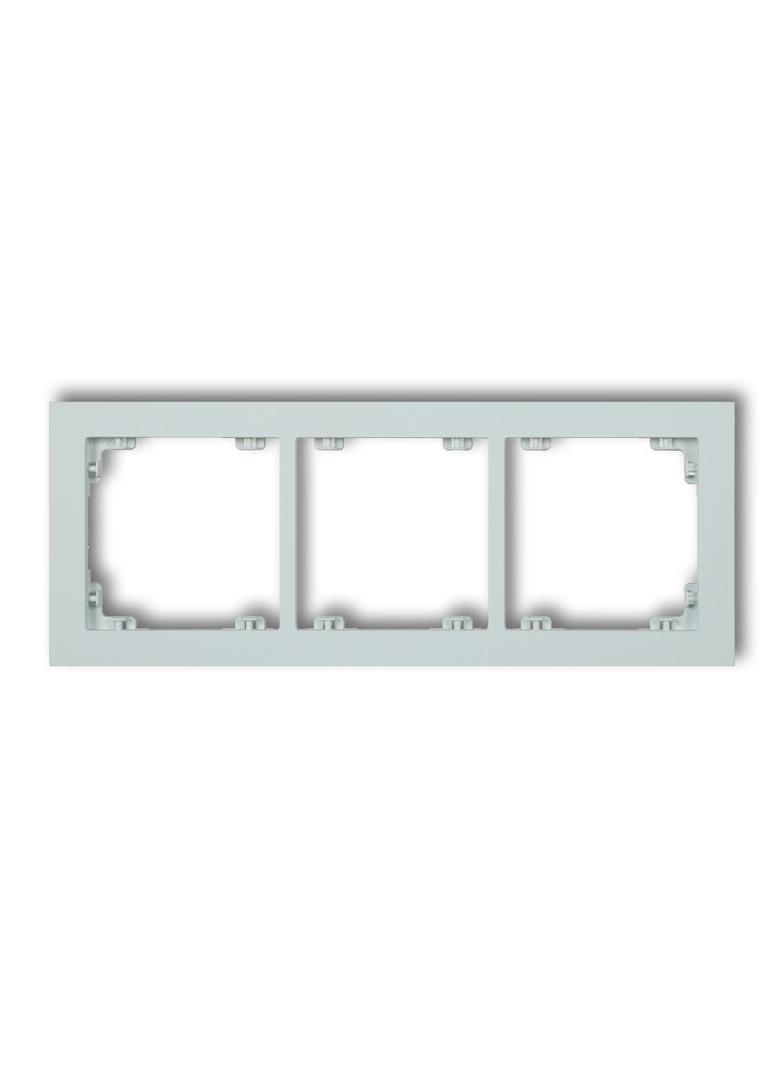 DECO Ramka uniwersalna potrójna z tworzywa DECO Pastel Matt lodowy błękit
