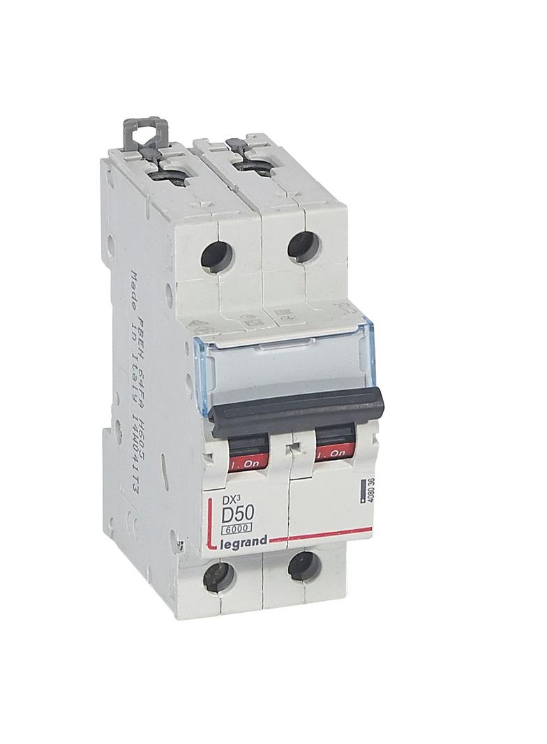 Wyłącznik Nadprądowy S 302 2P D50A 6kA DX3 408036 LEGRAND