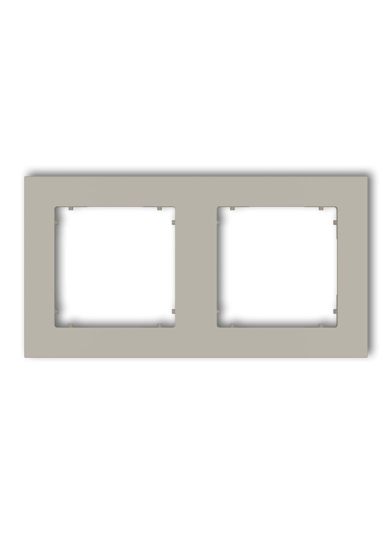 MINI Ramka uniwersalna podwójna kwadratowa z tworzywa taupe