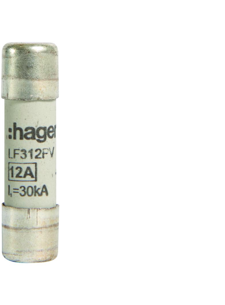 Wkładka bezpiecznikowa cylindryczna CH-10 10x38mm gPV 12A 1000VDC LF312PV HAGER