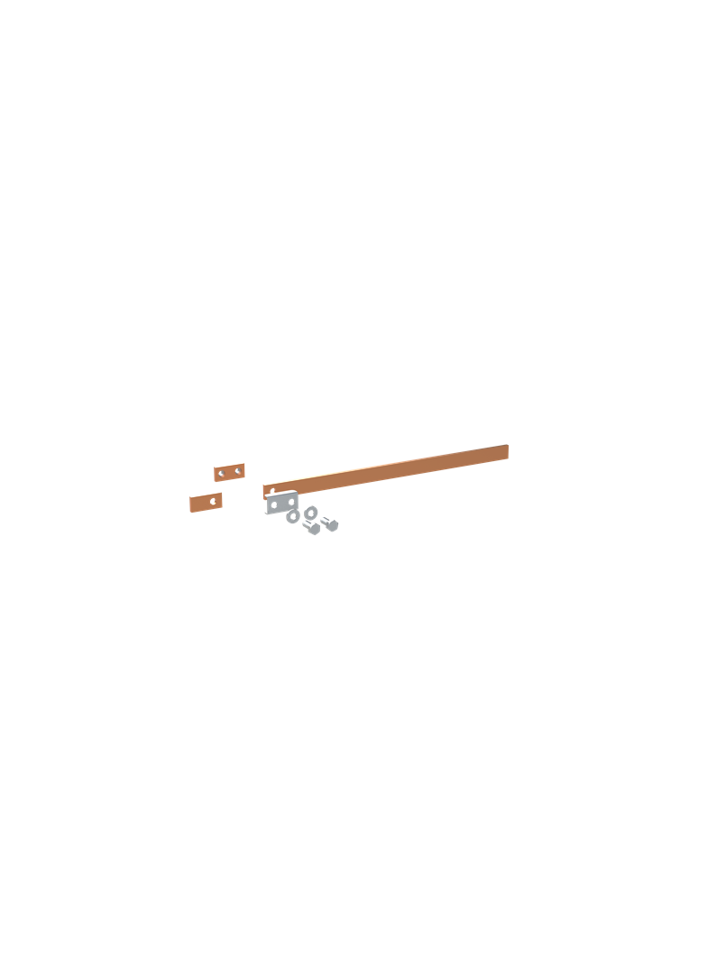 ZX2225 Szyna miedziana 20x5mm szerokość 2PW 500mm V1, A1 (do samodzielnego montażu)