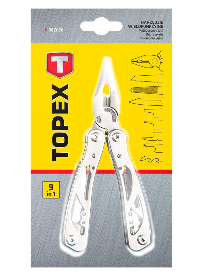 Narzędzie wielofunkcyjne, srebrny, zestaw 9 elementów