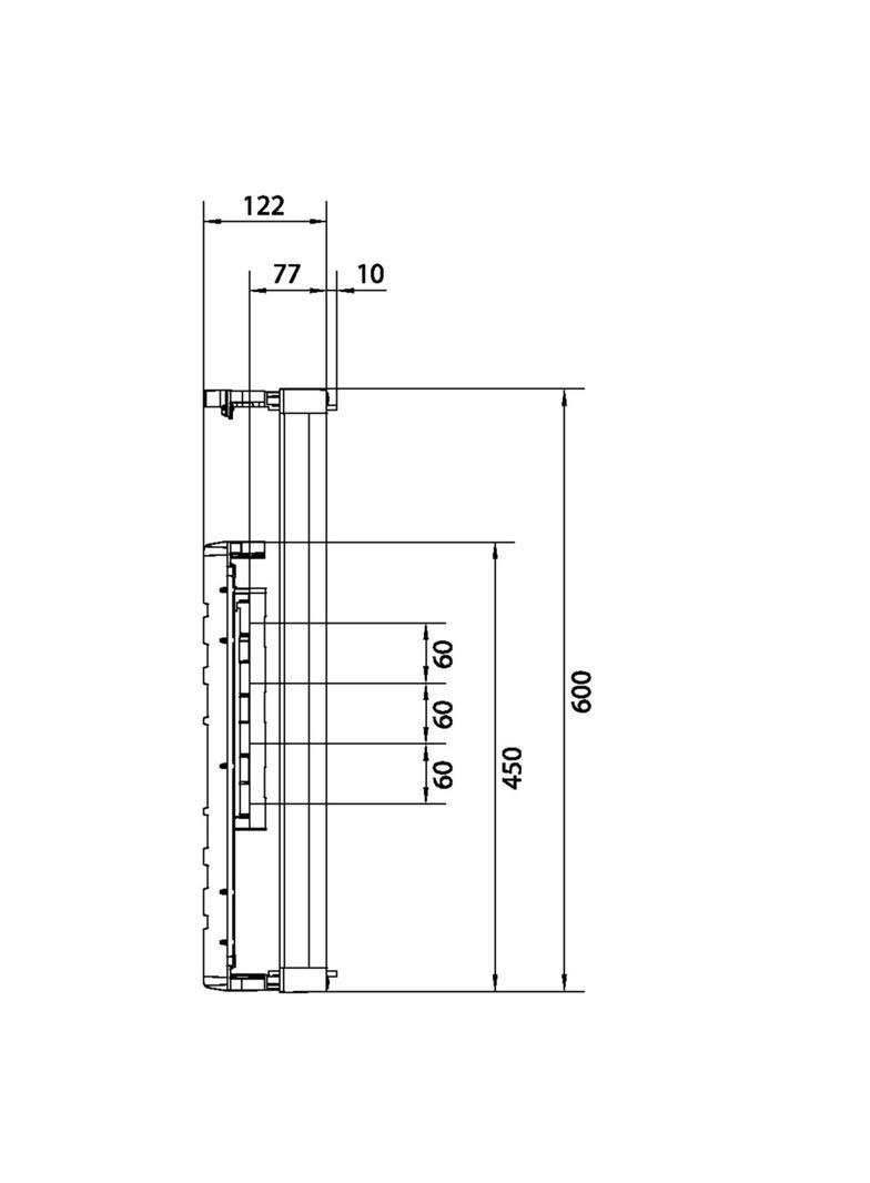 univers N Podzespół rozstaw 60mm 3-pol. 8xNH00 listwowe 600x500mm odpływ góra UE42B8N HAGER