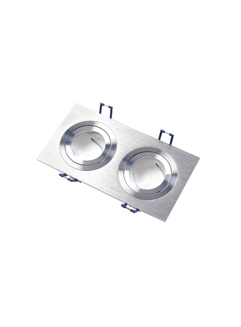 SUFITOWA OPRAWA PUNKTOWA MORENA, IP20, KWADRAT, 2 OCZKA, INOX