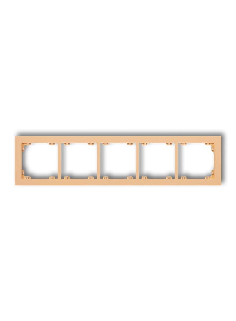 DECO Ramka pięciokrotna z tworzywa DECO Pastel Matt brzoskwiniowa 45DR-5 KARLIK