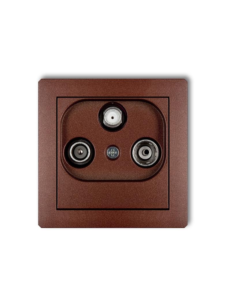 DECO Mechanizm gniazda abonenckiego RTV-SAT końcowego 1,5dB brązowy metalik