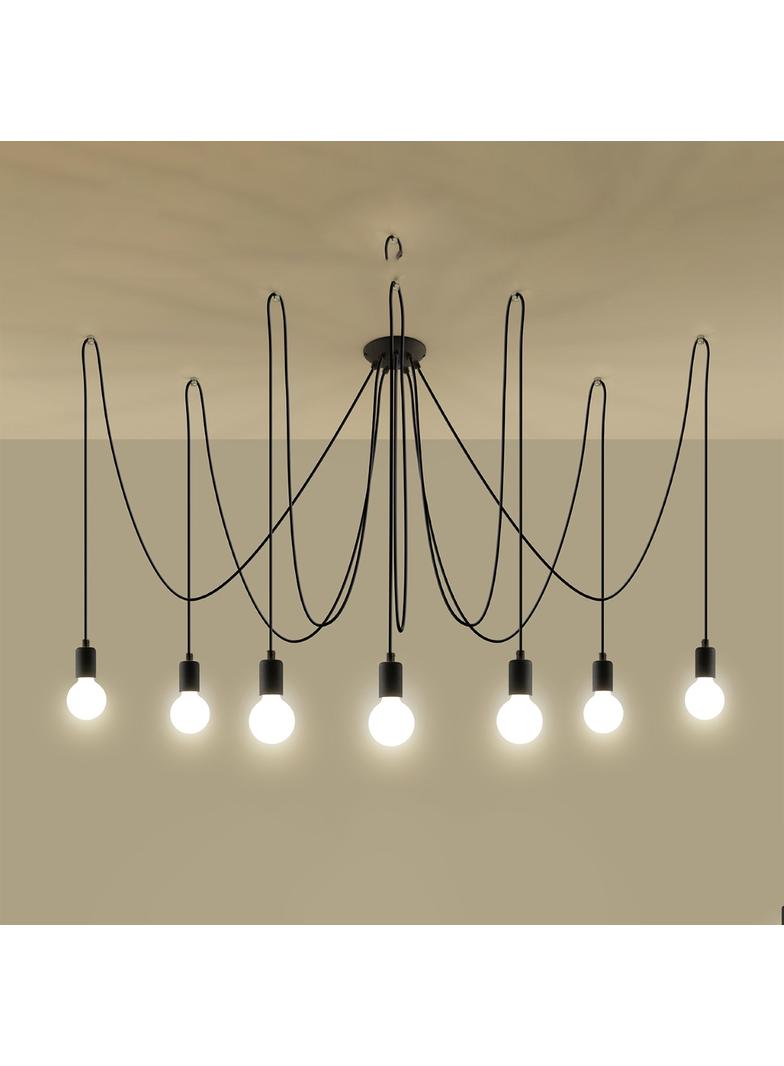 Sollux Żyrandol EDISON 7 czarny SL.0372