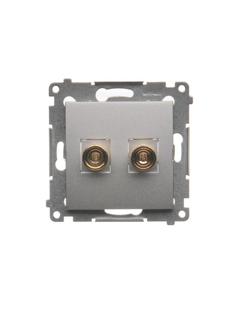 Simon 54 Gniazdo głośnikowe pojedyncze Przekrój przewodów dla wyjścia do 6 mm2 srebrny mat