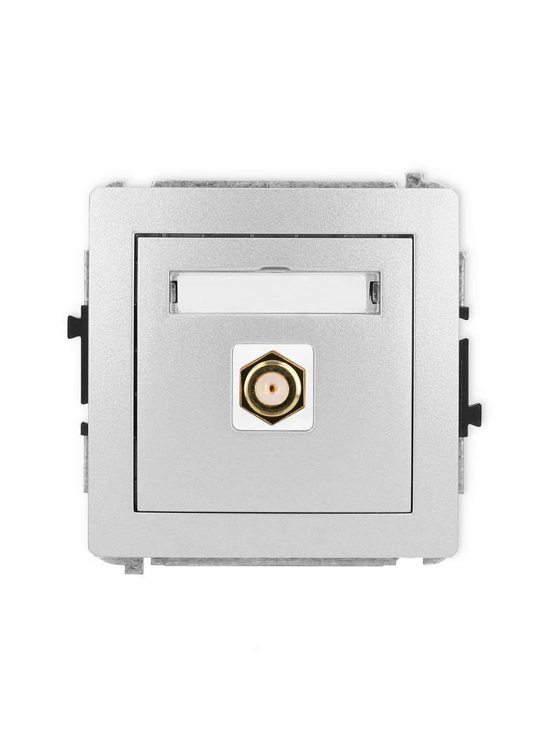 DECO Mechanizm gniazda antenowego pojedynczego typu F (SAT) pozłacany srebrny metalik