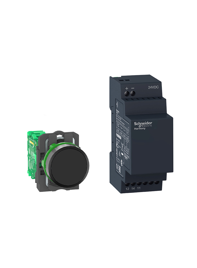 Harmony XB5 Przycisk bezprzewodowy i bezbateryjny fi22 24V DC plastikowy XB5RFB01 Schneider