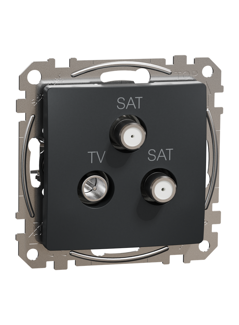 Sedna Design & Elements Gniazdo antenowe TV-SAT-SAT końcowe 4dB czarny antracyt SDD114481S Schneider