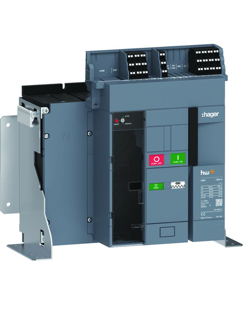 ACB HW1 66kA 1000A 4P Wyłącznik stacjonarny do wyzwalacza sentinel Energy HW1E410FE HAGER