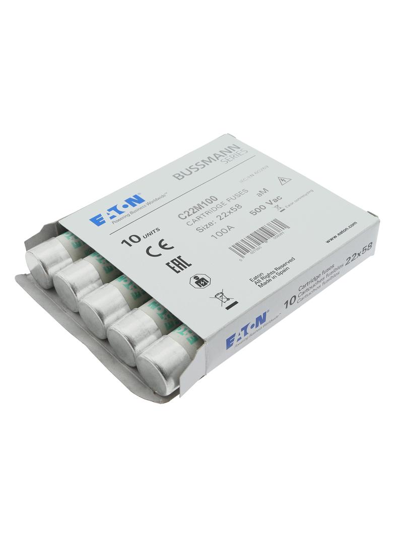 CYLINDRICAL FUSE 22 x 58 100A AM 500V AC Wkładka cylindryczna 22 x 58mm 100A AM 500V AC C22M100 EATO
