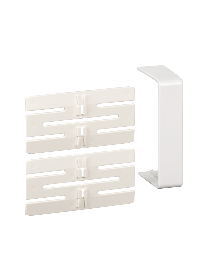 Optiline 45 - łącznik z osłoną połączenia - 95 x 55 mm - PC/ABS - biel polarna