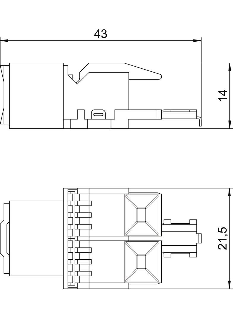 ASM C5, MODUŁ PRZYŁ KAT.5E NIEEKRANOW.