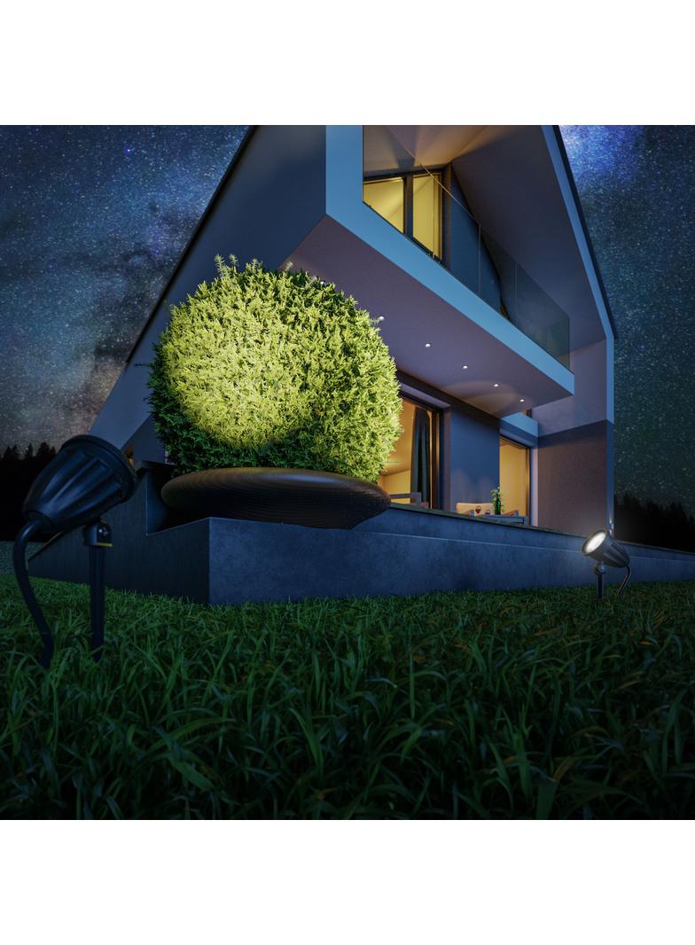 FLORI LIGERO OGRODOWA 6W CW 230V 40st IP65 53x77mm + 145mm spike CZARNY