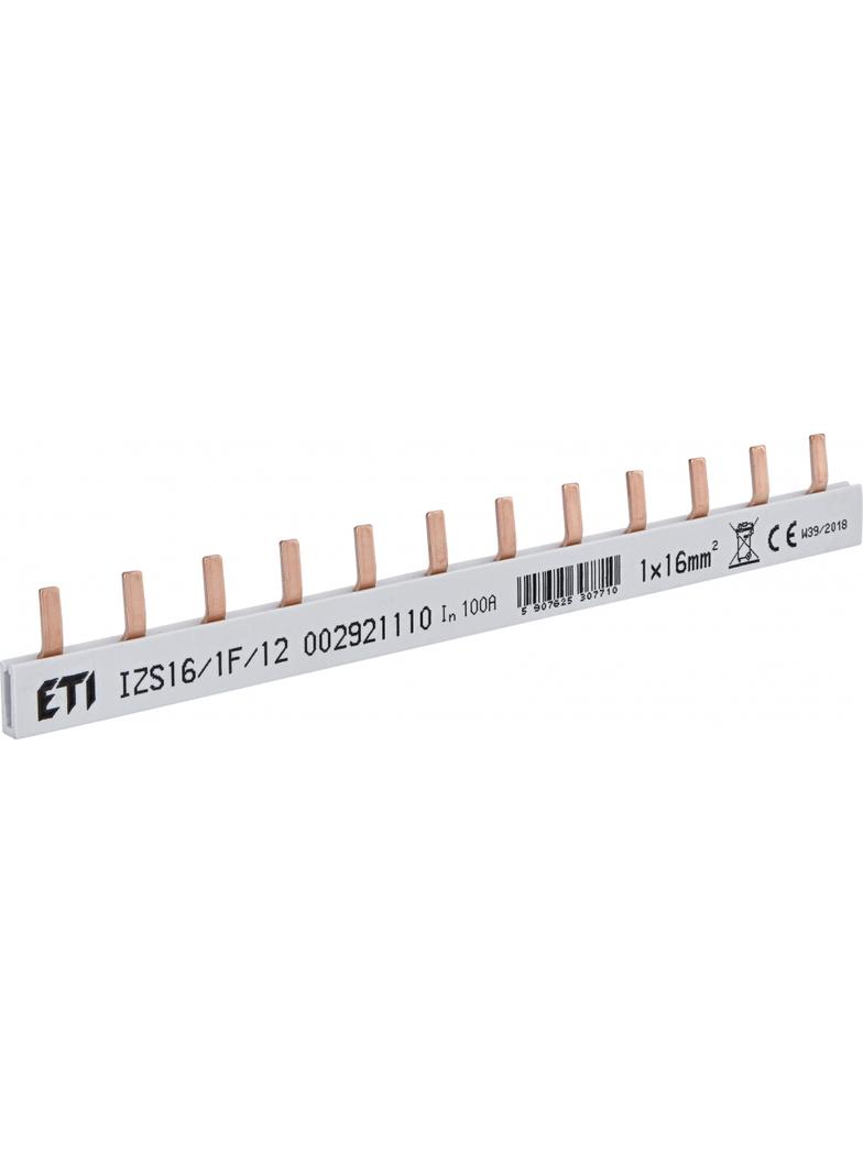 Szyna łączeniowa sztyftowa 1P 100A 16mm2 (12 mod.) IZS16/1F/12 (0,21) 002921110 ETI