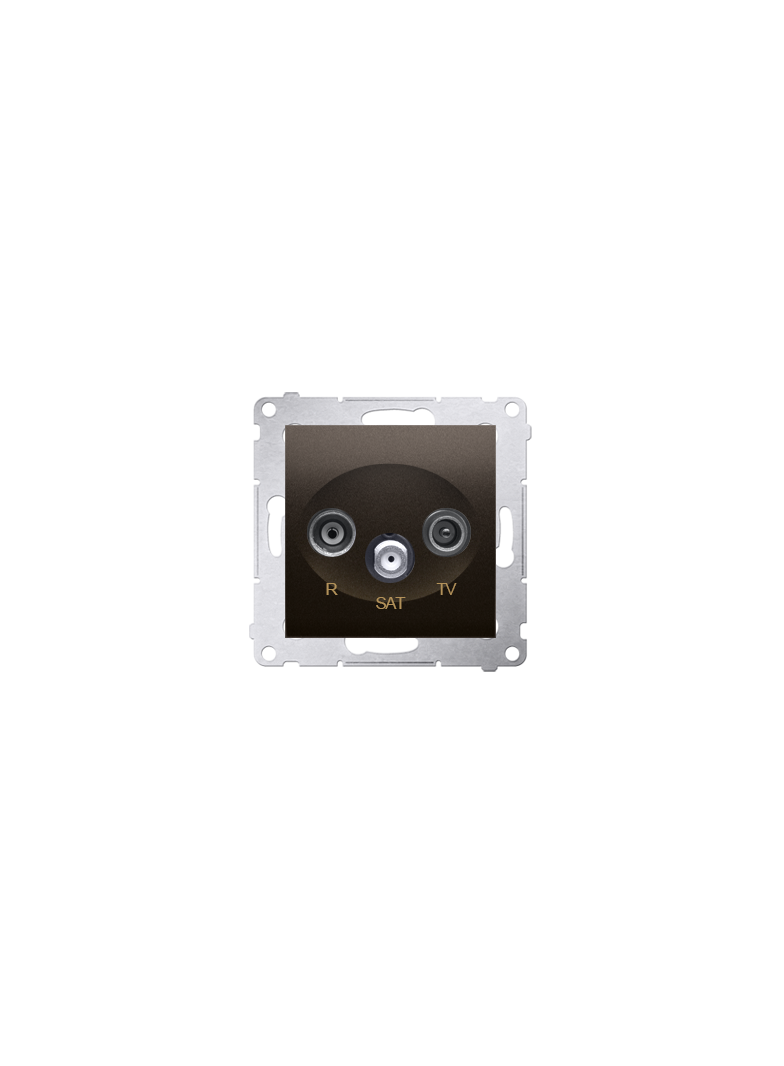 Simon 54 Gniazdo antenowe R-TV-SAT przelotowe brąz mat
