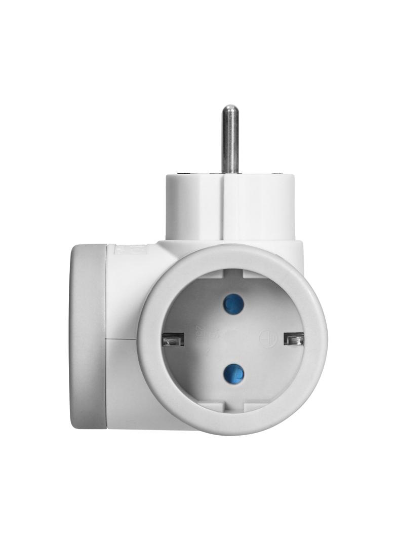 Rozgałęźnik 2P+Z (Schuko) z ładowarką 2xUSB, szary