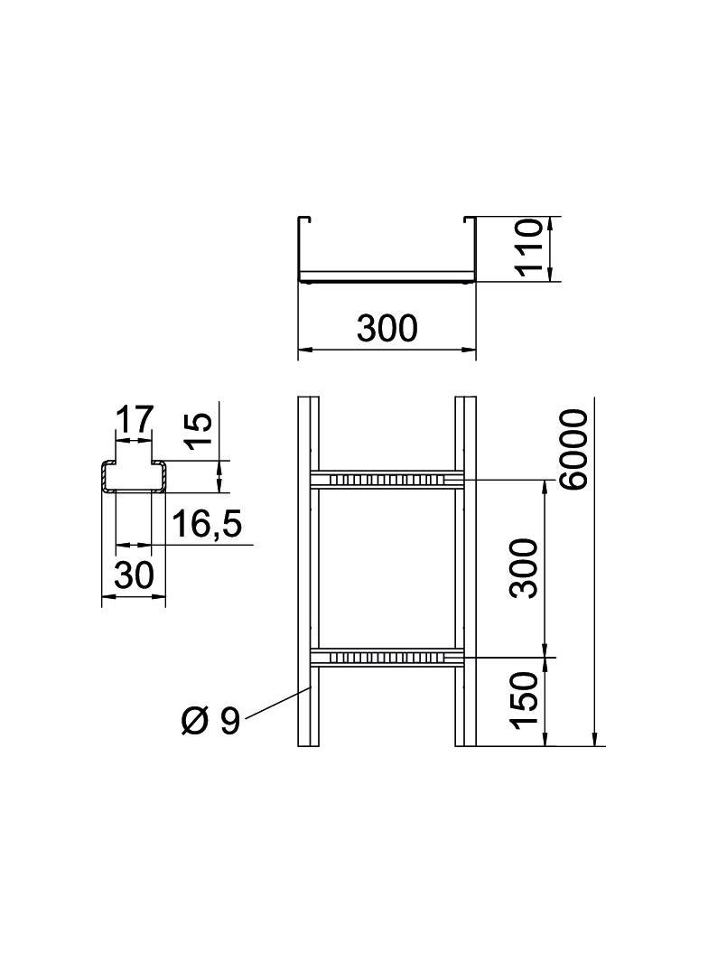 DRABINKA Z PERFOR.BOK.110X300FT