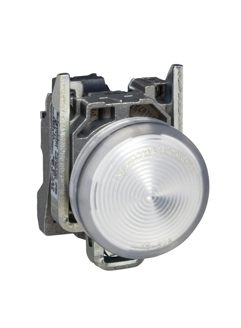 Harmony XB4 Lampka sygnalizacyjna biała LED 230/240V metalowy XB4BVM1EX Schneider