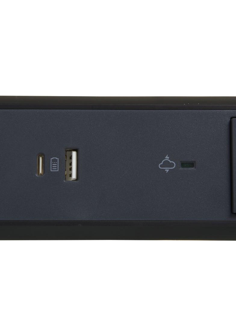 PRZEDŁUŻACZ PREMIUM, OBROTOWY, 5X2P+Z, USB A+C, Z OGRANICZNIKIEM PRZEPIĘĆ, Z PRZEWODEM 1.5 METRA 3X1