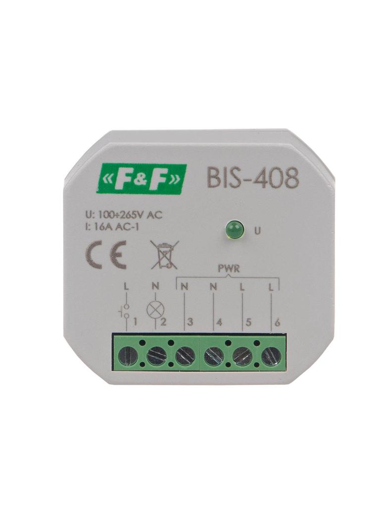Przekaźnik bistabilny podtynkowy do podświetlanych przycisków montaż podtynkowy BIS-408 F&F