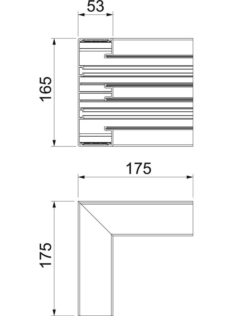 GA-IS53165RW, Naroże wewnętrzne, stałe, Alu