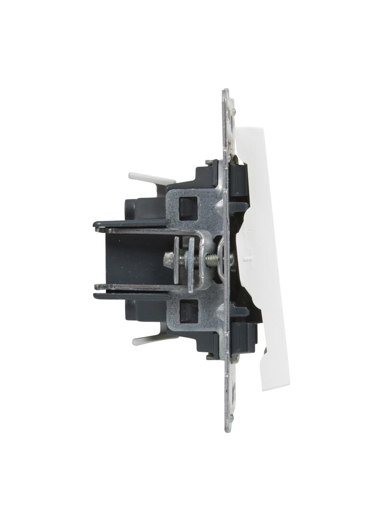 SUNO - Przycisk pojedynczy z symbolem dzwonka - 6 A - 250 V~ - zaciski automatyczne, Biały, Legrand