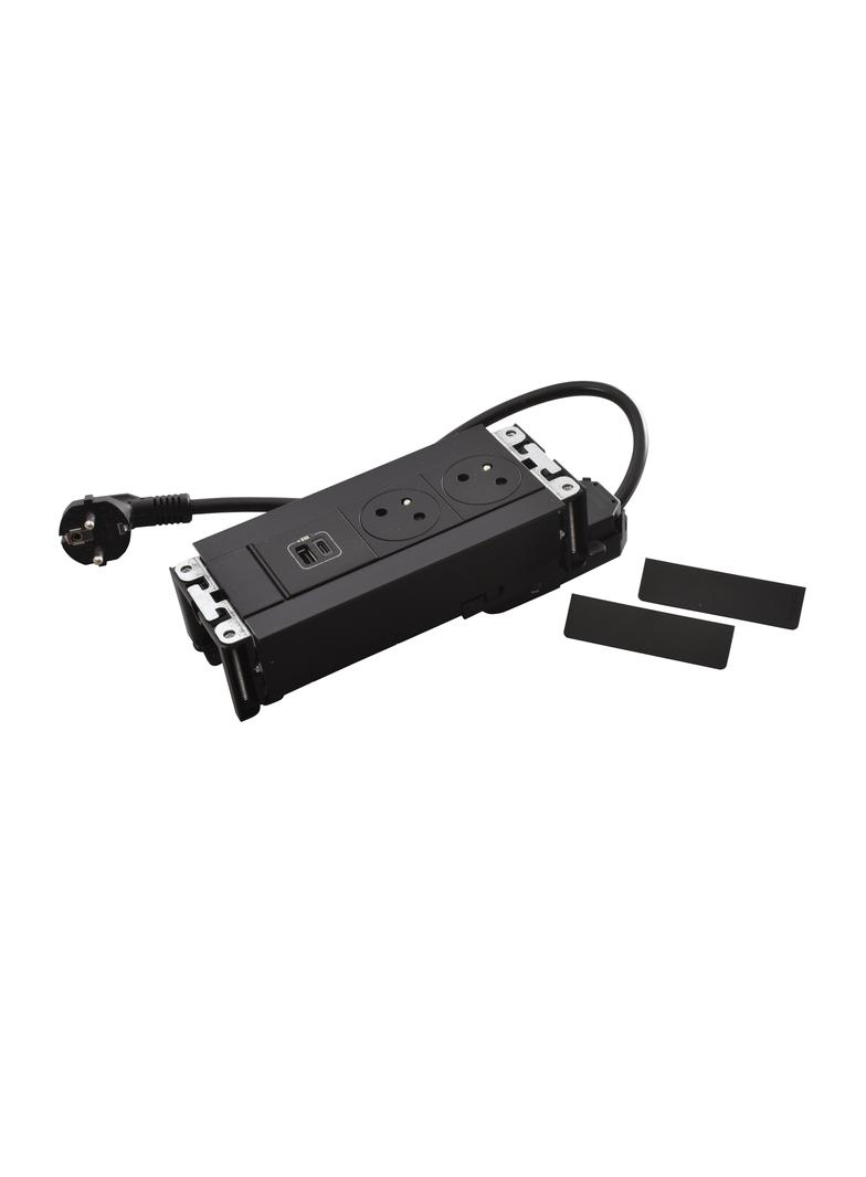 INCARA: MULTILINK - 2X2P+Z / USB A+C - 2,0 M-CZARNY, Legrand