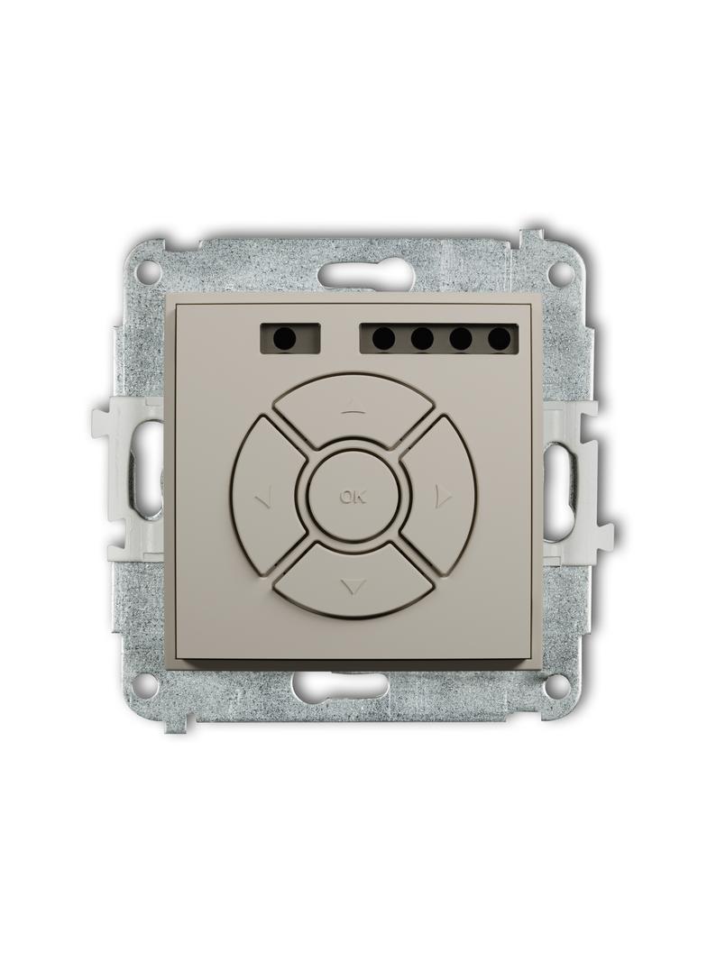 MINI Mechanizm elektronicznego sterownika roletowego (przycisk centralny/dodatkowy) taupe