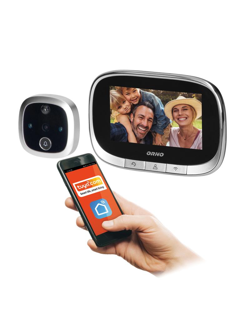Elektroniczny wizjer do drzwi 4,3" HD z WiFi + Tuya z funkcją nagrywania na kartę Micro SD czujnik O