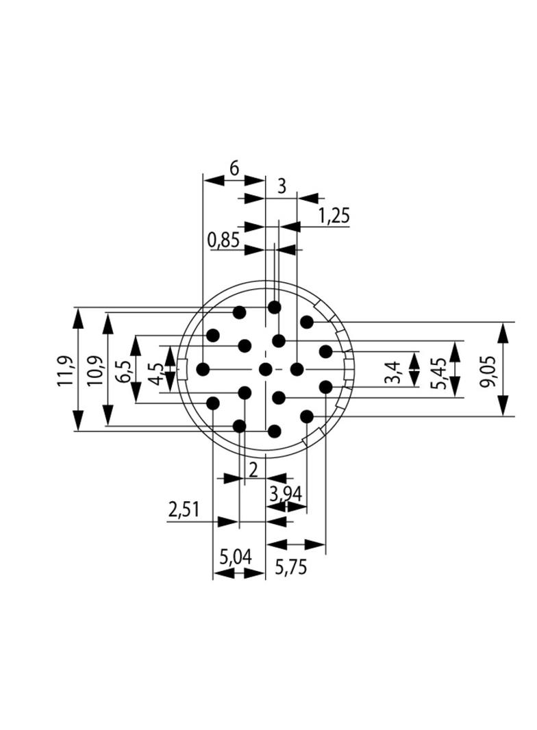 SAI-M23-SE-17-F-G Wkładka stykowa do złączy okrągłych WEIDMULLER