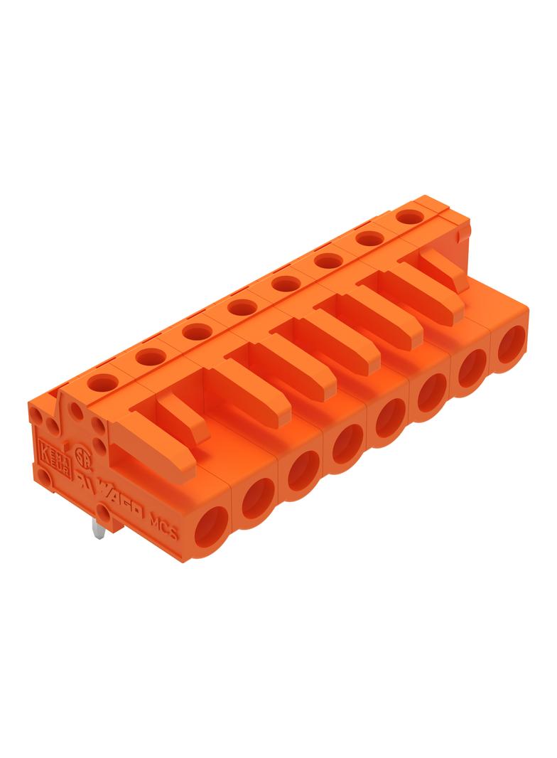 MCS-MIDI Classic gniazdo kątowe 8-bieg. pomarańczowe raster 5,08 mm