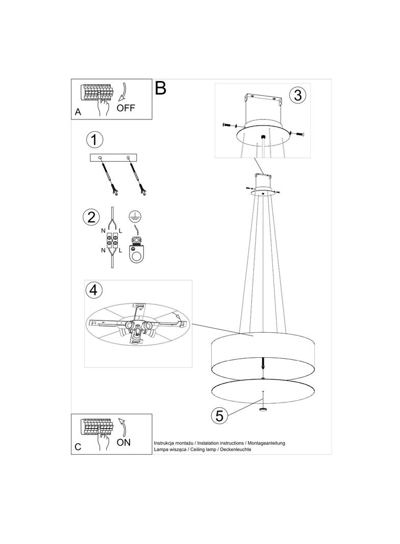 Sollux Żyrandol SKALA 60 czarny SL.0800