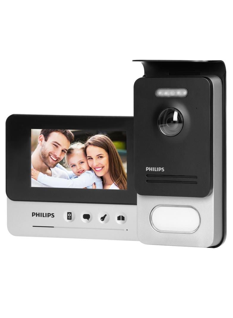 Philips WelcomeEye Compact Zestaw wideodomofonowy bezsłuchawkowy kolor LCD 4,3" menu OSD stero 53110