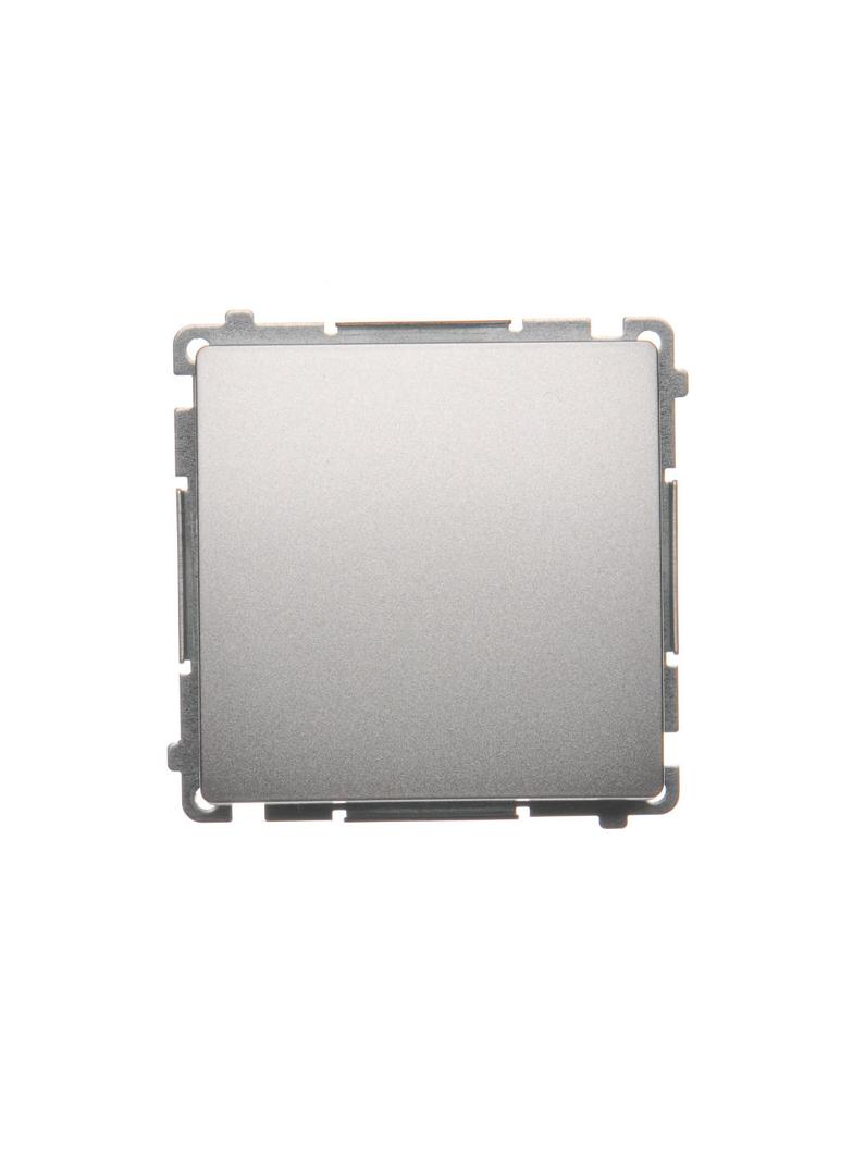 Simon Basic Przycisk pojedynczy zwierny bez piktogramu 10A 250V szybkozłączka srebrny mat BMP1.01/43 KONTAKT