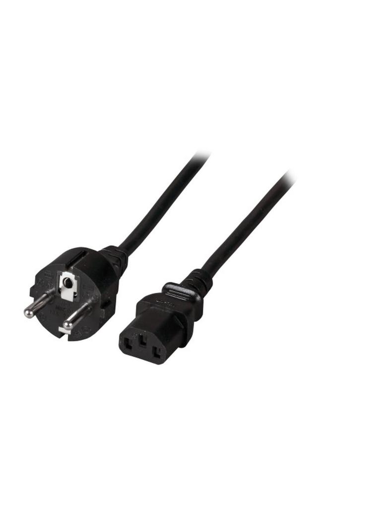 Kabel zasilający Schuko 180° - C13 180° 2m czarny