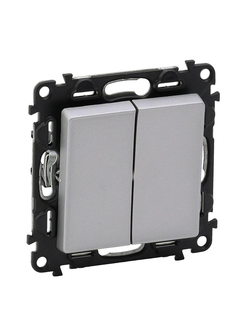 VALENA LIFE ŁĄCZNIK SCHODOWY PODWÓJNY ALUMINIUM 10 AX - 250 V~, Legrand