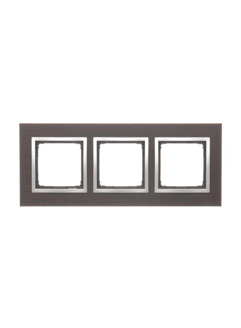 Simon 54 Nature Ramka 3-krotna Nature-Drewno, SREBRNE WENGE,
