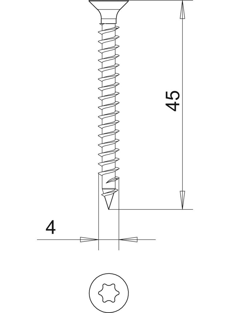ŚRUBY Z ŁB.WP.I NAC.GWIAZ.4,0X45